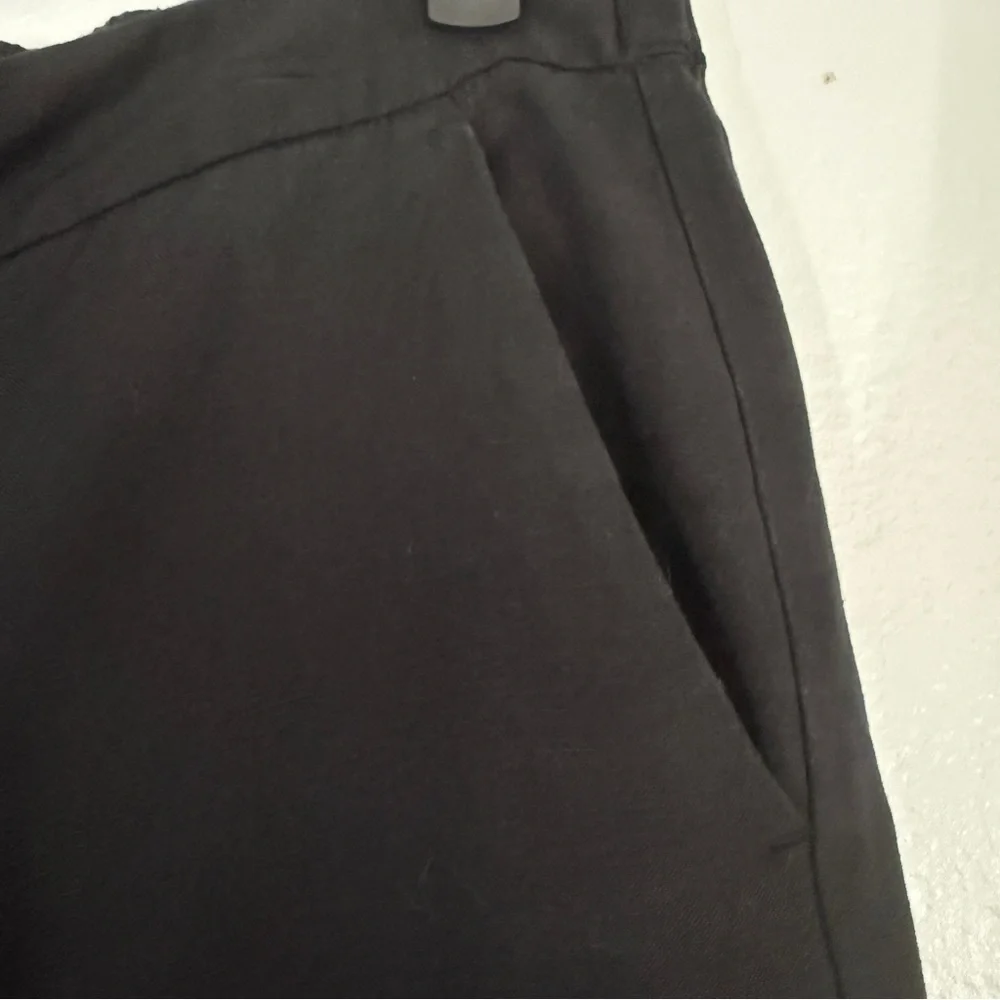 LOFT  Black Linen Blend Mid Rise Wide Leg Pull On Pants Women S - Picture 4 of 7